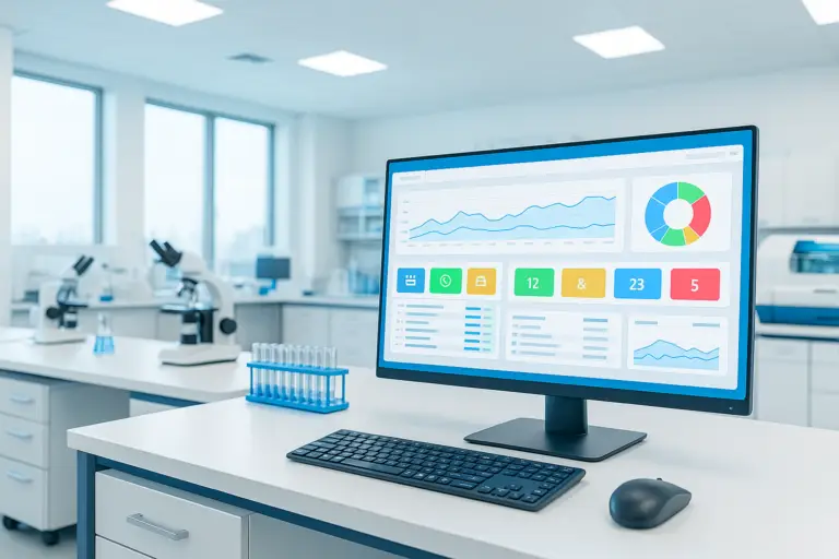 Lab management software dashboard